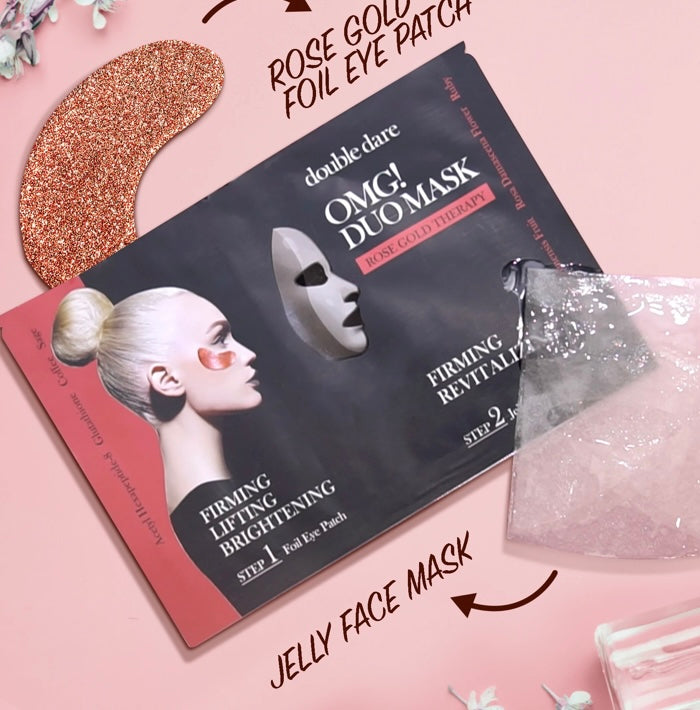 OMG! Duo Beauty Mask, Rose Gold Therapy, (Eye Patch & Sheet Mask Set)